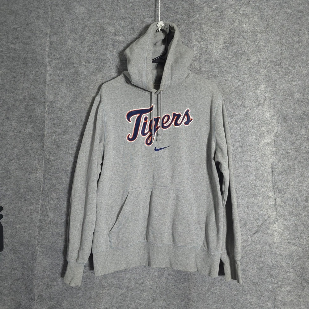 Nike Auburn Tigers Hoodie Mens L Gray Pullover Fleece Embroidered Swoosh Logo
